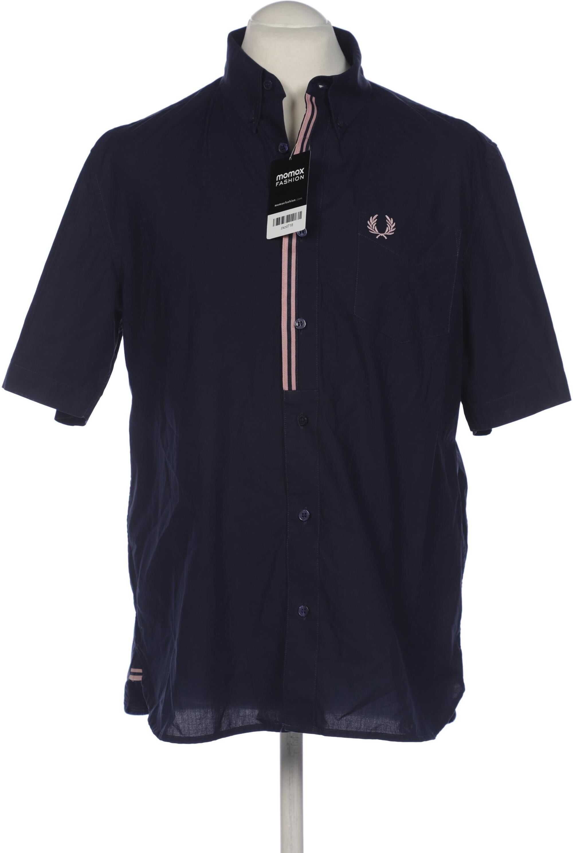 Fred Perry Herren Hemd, Marineblau, Gr. L, Synthetik - Second Hand