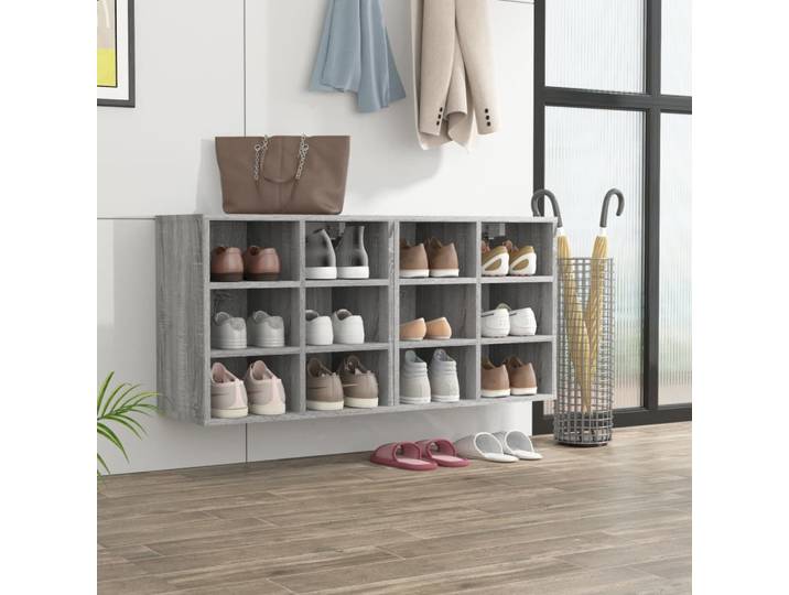 vidaXL Schuhregale 2 Stk. Grau Sonoma 52,5x30x50 cm
