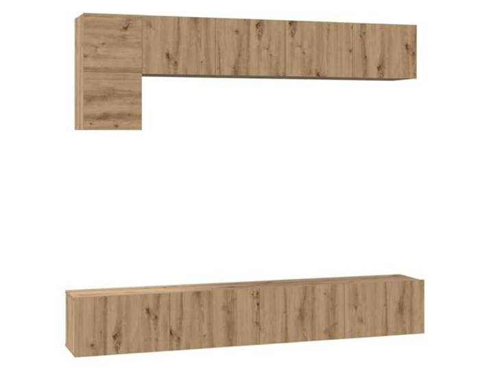 GHVBNMF TV-Schrank Set Wandmontiert 5-Teilig Artisan-Eiche Holzwerkstoff Platzsparendes Hängeschrank-System für Wohnzimmer und Schlafzimmer mit variablen Fächern und pflegeleichter Oberfläche.