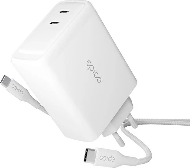 Epico 100W GaN-Netzladegerät mit 2m USB-C Kabel - Weiß