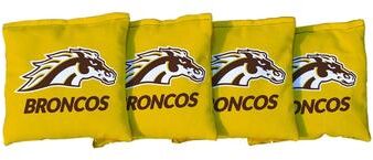 Skip's Garage Western Michigan Tan Cornhole Bags