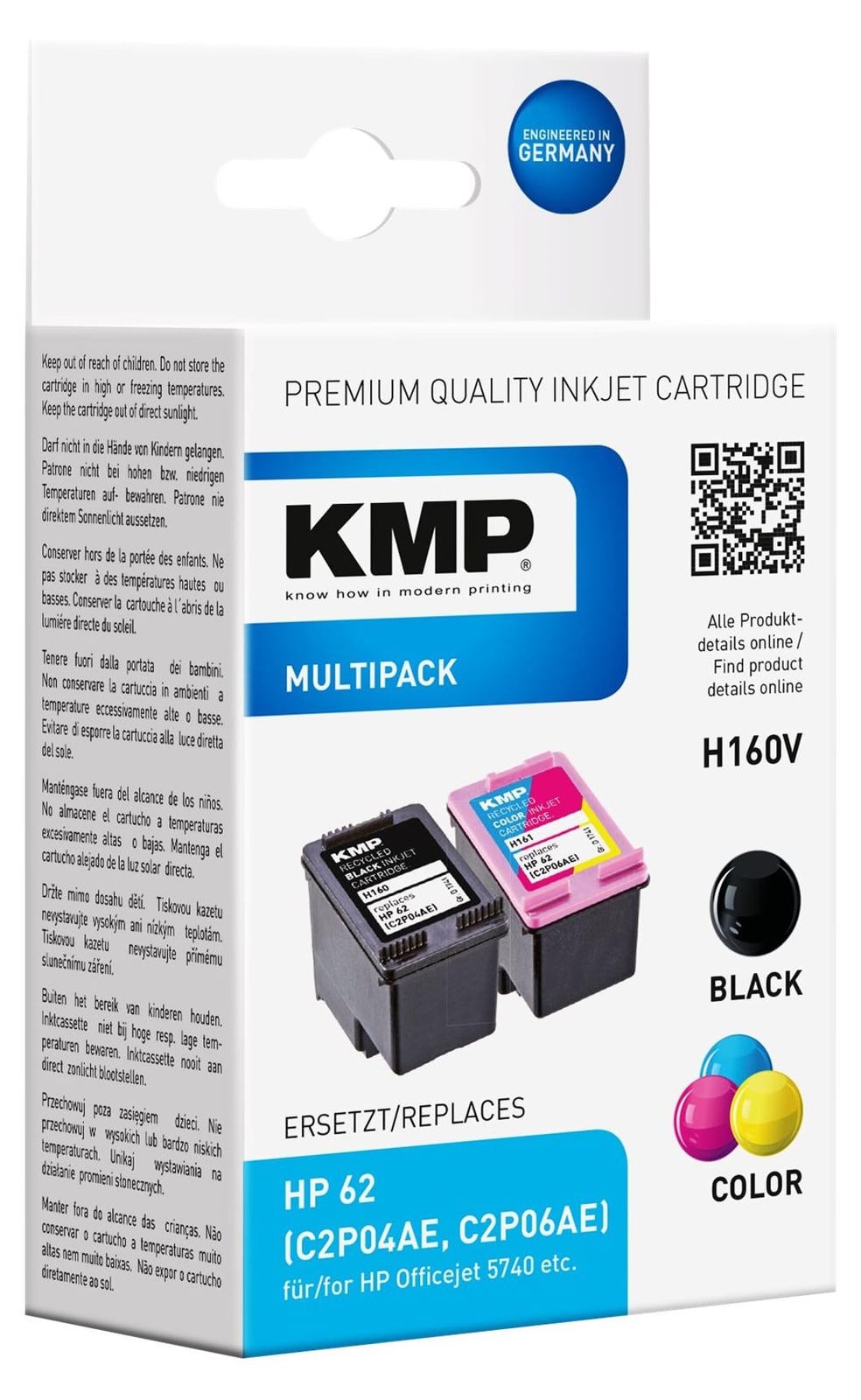 KMP 1741,4805 KMP H160V Multipack BK/Color compatibel met HP N9J71AE