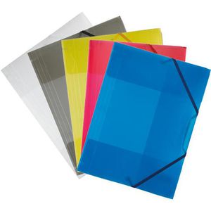 Folia Eckspanner 6999, A3, Kunststoff, farbig sortiert, 3 Einschlagklappen, 5 Stück