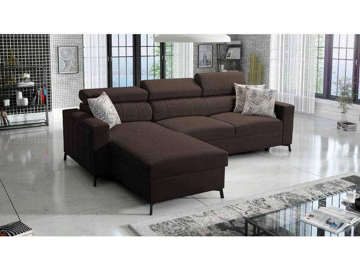 Best for Home Ecksofa Kompaktes Ecksofa mit Schlaffunktion und Stauraum, Ecksofa 3 Teile, Schlaffunktion
