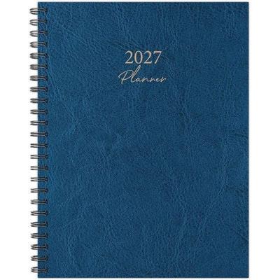 Blue Leathered 2027 6.5 X 8.5 Weekly Monthly Softcover Planner
