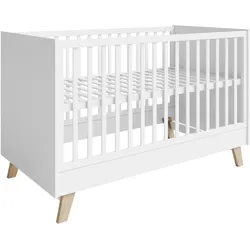 Babybett roba SMILE (BHT 142x90,50x76 cm) - weiß - BHT 142x90,50x76 cm