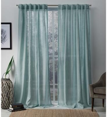 ATI Home Bella Sheer Hidden Tab Top Curtain Panel Pair