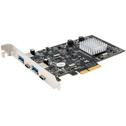 Exsys GmbH 4 Port USB 3.2 Gen2 PCIe (x4) Karte mit 2x A- und 2x C™ Anschluss (Asmedia), Kontrollerkarte