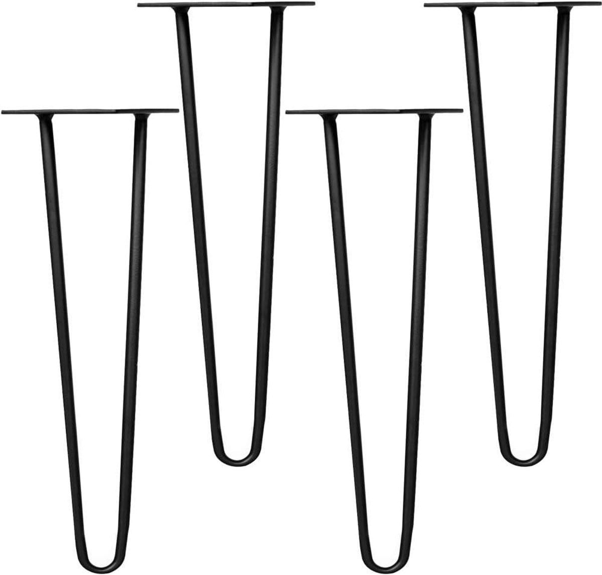 Zwarte Haarspeld Tafelpoten van Rond Staal - 60 cm Hoog