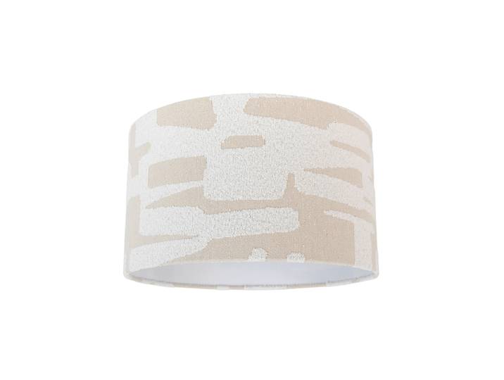 Stoffen lampenkap wit met beige gestreept 35/35/20