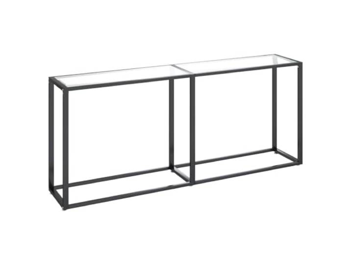 LMTYOENFG Konsolentisch Transparent 180x35x75,5 cm Glas Flurtisch Schlanker Beistelltisch aus Glas und Stahl für Wohnzimmer oder Flur. Mit Wandhalterung für sicheren Stand.