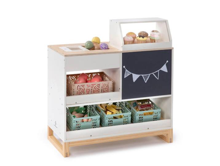 Musterkind Kaufladen Vinca, Natur, Weiß, Holz, 30x64x59 cm, unisex, EN 71, CE, FSC 100%, Spielzeug, Kinderspielzeug, Kaufladen & Zubehör