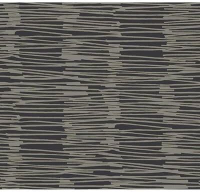 York Wallcoverings Nikki Chu Water Reed Thatch Black & Gold Wallpaper
