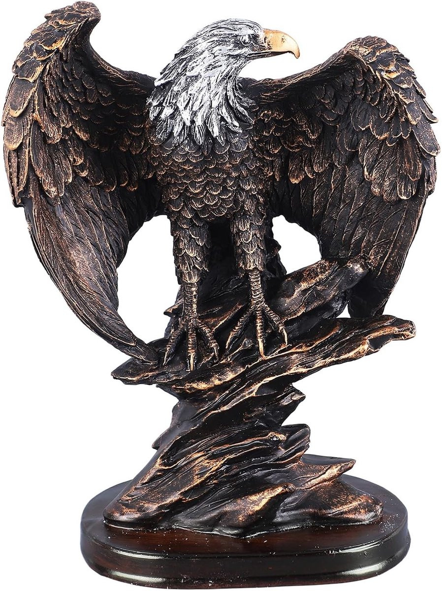 Realistische Adelaar Sculptuur - Gedetailleerd Adelaar Beeld voor Tafeldecoratie op Bureau of Plank