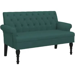 vidaXL Sitzbank mit Rückenlehne Dunkelgrün 120x62x75,5 cm Stoff