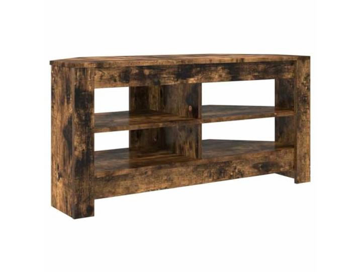 hliofuir Eck-TV-Schrank Geräucherte Eiche 102x41x50cm Holzwerkstoff Platzsparendes Eckmöbel für Wohnzimmer und Schlafzimmer mit 2 offenen Fächern für Mediengeräte und Dekoration.