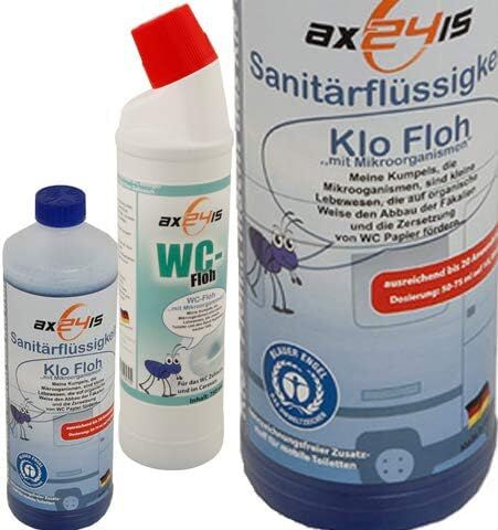 Axis Klo Floh   Klo Floh und WC Floh als Set  Sanitärflüssigkeit für Camping WC mit