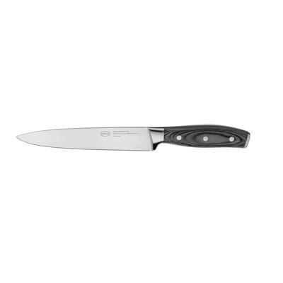 Fleischmesser RÖSLE "WOLFGREY, 18 cm, Griff Pakka", silber (silberfarben), Klingenlänge 18cm, X50 CrMoV15 Klingenstahl, Kochmesser, Fleischmesser