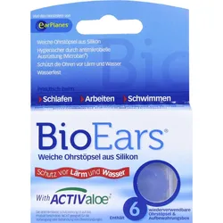 Bioears Antimikrobielle Silikon-Ohrstöpsel 6 ST