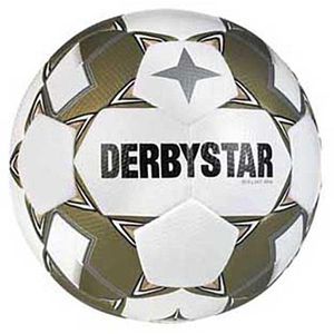 Derbystar Fußball Brillant Miniball v25, 162002, Größe 0, 190 Gramm, weiß/gold, Trainings-& Freizeitball