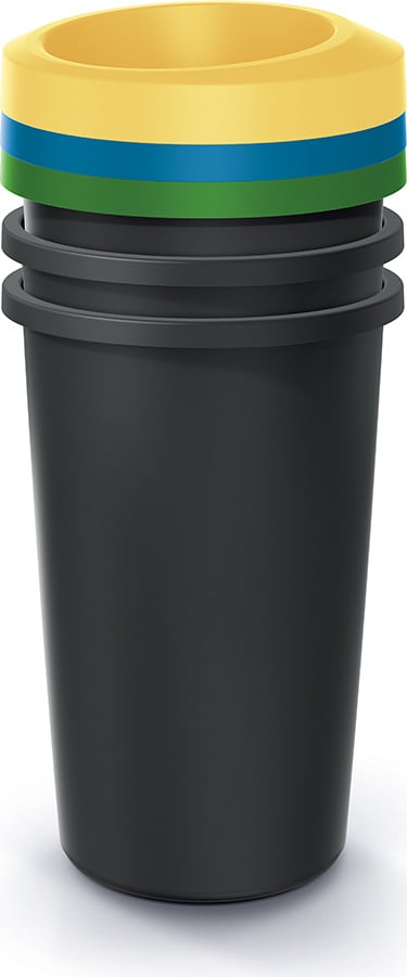 Prosperplast KEDEN Set van 3 recyclebakken, 25 liter per stuk
