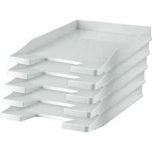 Han Briefablage 1025-11, Junior, A4, lichtgrau, stapelbar, Kunststoff, 5 Stück