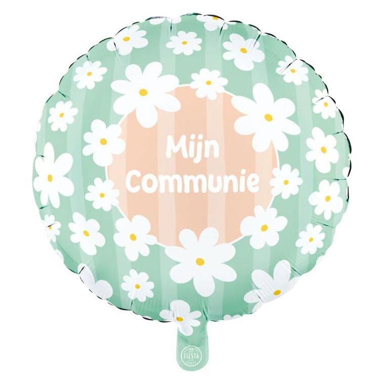 Globos Europe Folienballon, 45 cm Durchmesser, rund, Gänseblümchen, Meine Kommunion (70690955)