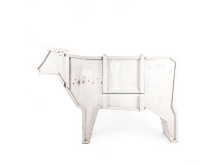 SELETTI armoire à conteneurs SENDING ANIMALS 2.0 (Cow - Contreplaqué de sapin)