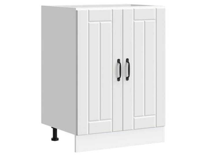 HKTMGDNG Spülenunterschrank Lucca 60x46x81.5 cm Küchenschrank Weiß Platzsparender Unterbau-Küchenschrank mit verstellbaren Füßen und zwei Türen für Ordnung in der Küche.