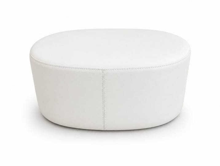 JVmoebel Hocker Skandi Rund Polster Lederoptik Creme Minimal Design Sofort, Made in Europa