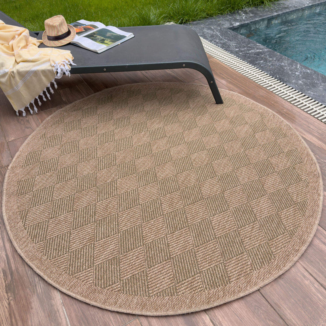 THE RUGS Nature Collection Argyle Indoor / Outdoor Area Rug Green Round 160 cm