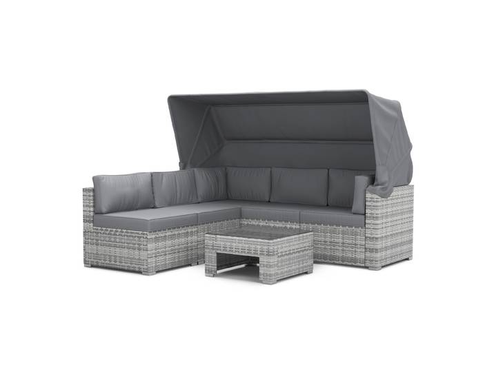 Rattanlounge COMO grau/anthrazit