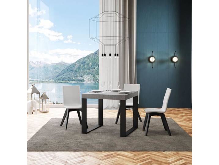Table de ciment - TECNO - Tecno 90 (90x90) - Extensible jusqu'à 246 cm - 3 rallonges 52 cm - Carrée - coloris ciment