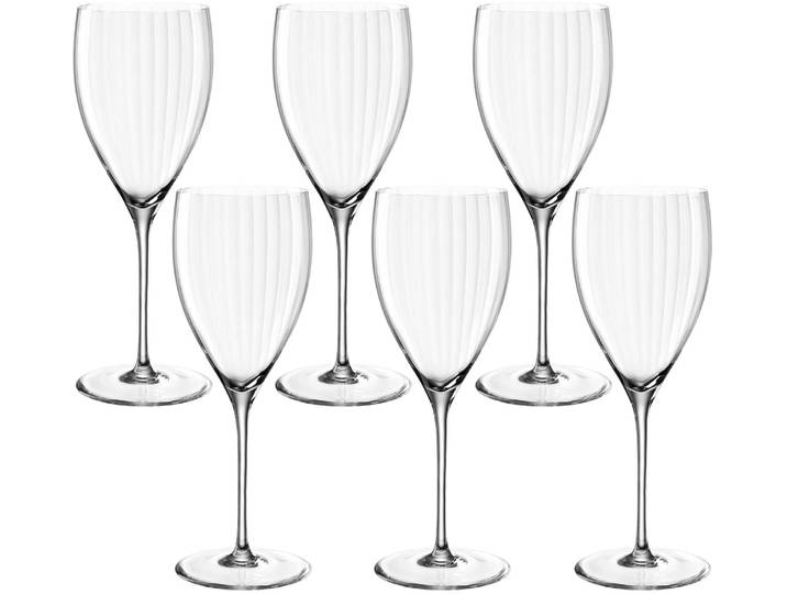 Weinglas LEONARDO POESIA , transparent (klar), H:22cm Ø:8cm, Kristallglas, Trinkgefäße, Weinglas, (Rieslingglas), 350 ml, 6-teilig