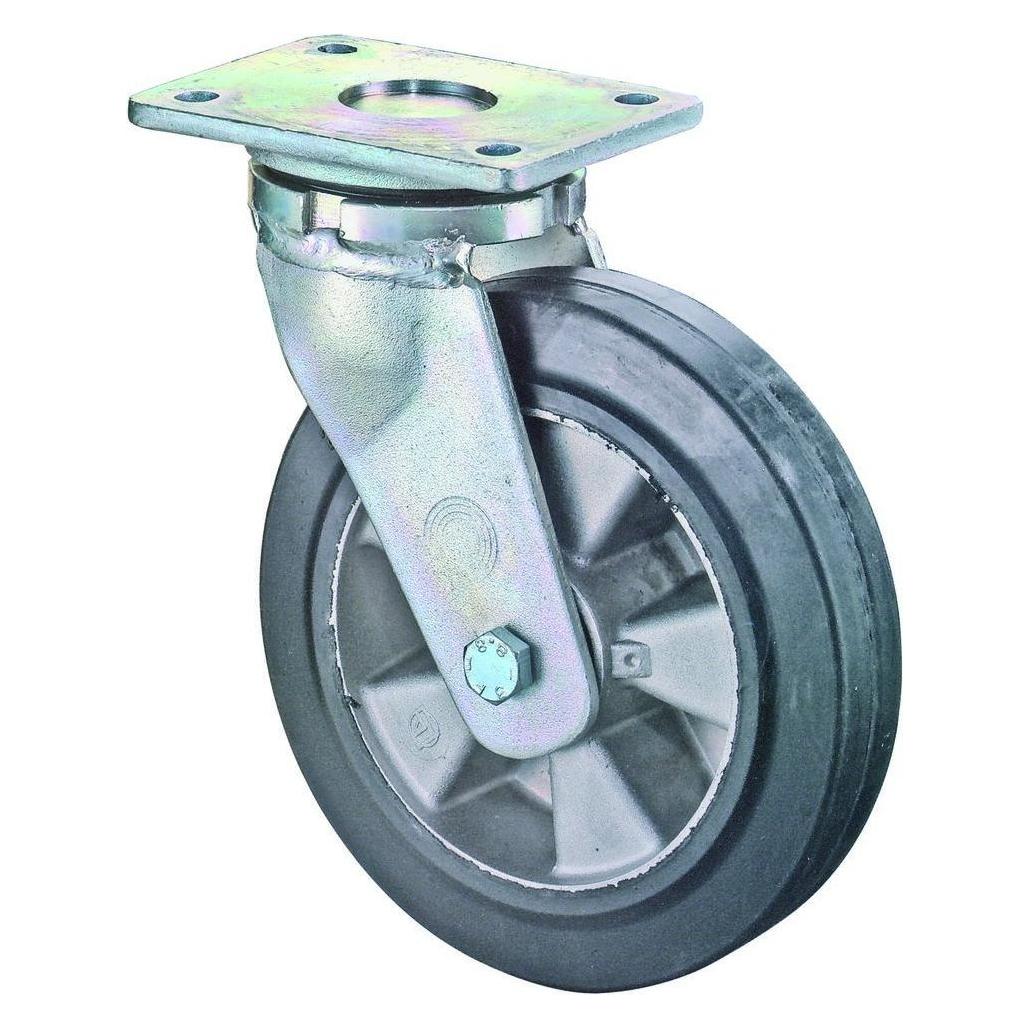 BS Rollen Lenkrolle, RR100.B80,mit Platte,Ø 200,B 50mm,450kg,Elastik-Reifen (228235)