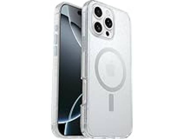 OtterBox Coque Symmetry Clear MagSafe pour iPhone 16 Pro Max, Stardust Antichoc, anti-chute, fine, supporte 3x plus de chutes que la norme militaire