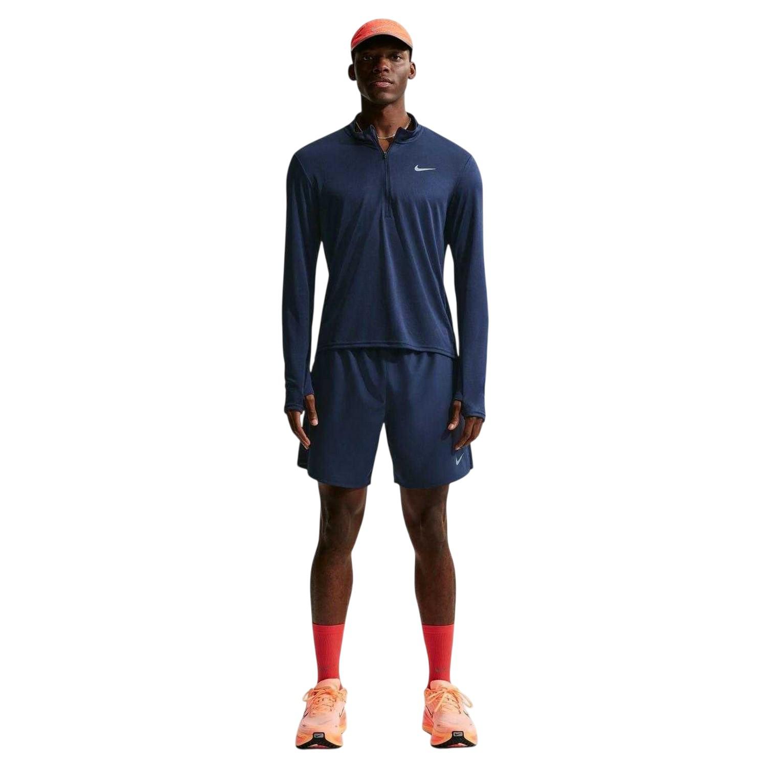 Nike - "Core" Oberteil für Herren, mit halbem Reißverschluss, Laufen, Langärmlig (Mitternachtsblau)