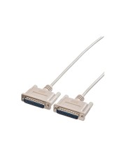 ROLINE Kabel seriell DB-25 M bis M 1.8 m weiß (11.01.3518)
