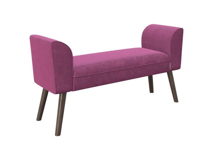 Playboy Hockerbank Playboy, Lila, Holz, Walnuss, massiv, 1-Sitzer, 92.7x54.5x30 cm, Schlafzimmer, Bettbank
