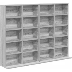vidaXL Indoor CD Schrank (CDs), CD- & Schallplatten Aufbewahrung, Grau