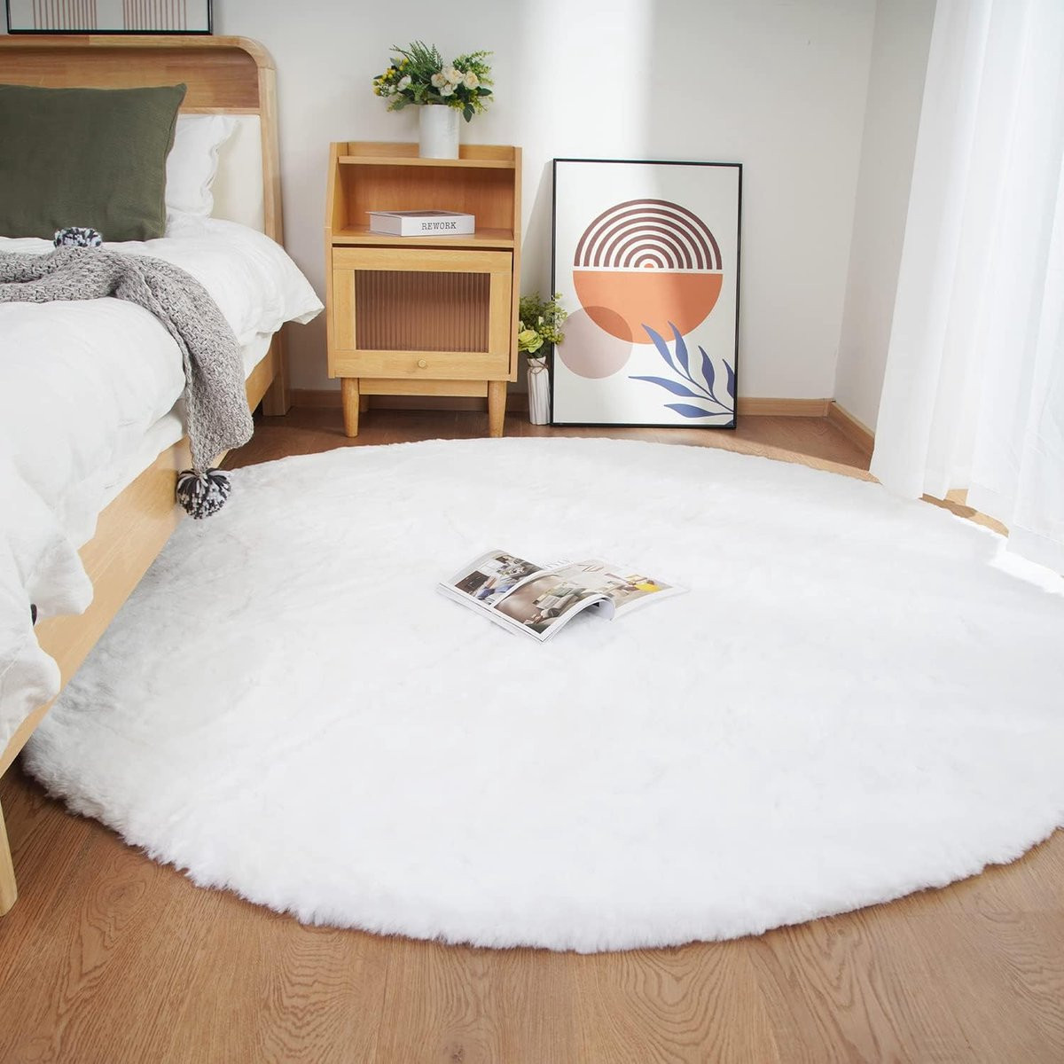 ShopVlot Rond Hoogpolig Shaggy Vloerkleed met Antislip - 150 cm