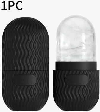 Inspired Finds Reusable Silicone Face Ice Roller Mold For Cold Therapy And Skin Care black
