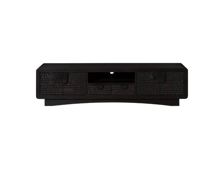 Meuble TV en bois de manguier 200x45x50 marron foncé laqué NAKANO #215