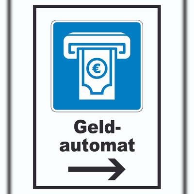 HB-Druck Geldautomat Pfeil rechts A0 Rückseite selbstklebend