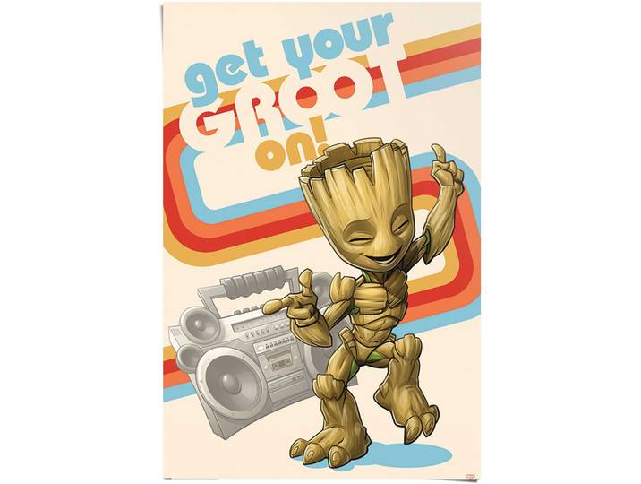 Poster REINDERS Get your Groot on Guardians of the Galaxy - Baby Groot - Ich bin Groot , bunt (farbe bild(er): mehrfarbig), B:61cm H:91,5cm, Papier, Bilder, Poster