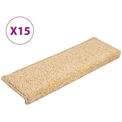 vidaXL Stufenmatten 15 Stk. 65x21x4 cm Creme Rechteckiger Rand