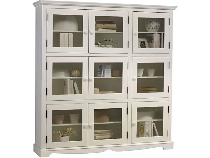 Bibliothèque Blanche 9 Portes Vitrées de Style …