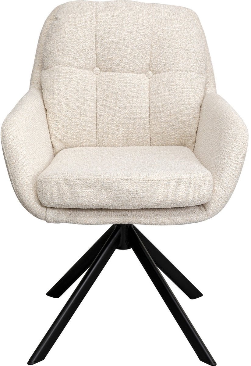 Kare Design Molly Draaistoel met armleuningen - Creme
