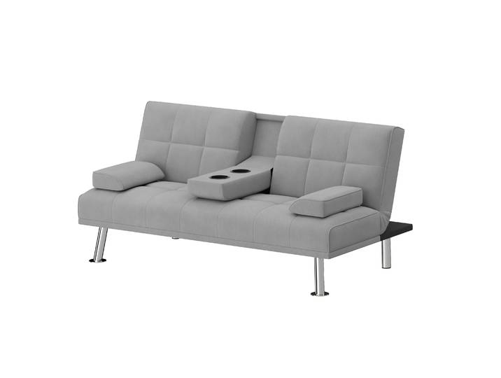 Schlafsofa POLLY mit Getränkehalter grau