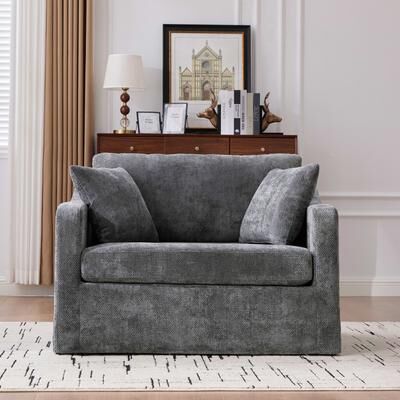 GREATPLANINC Oversized Single Sofa Chair Chenille Accent Chair